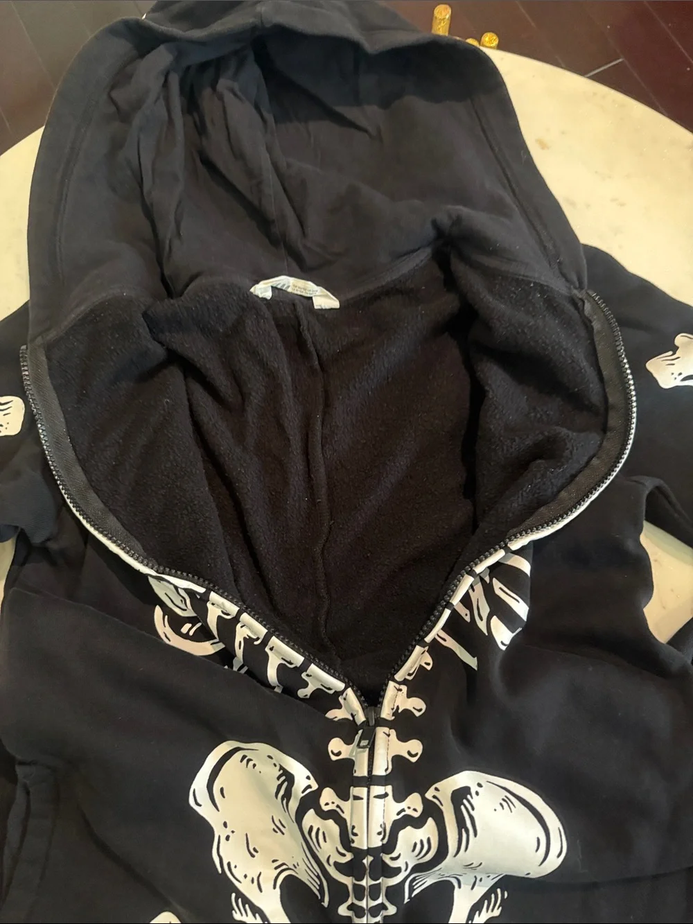 H&M Black and White Skeleton Hoodie & Joggers Costume Set